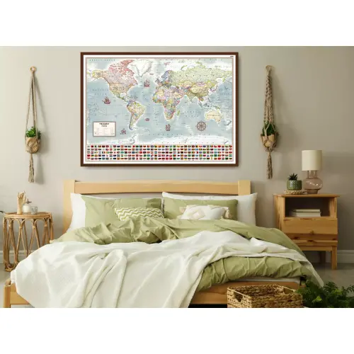 Aranż - Świat polityczny. Stylizowana mapa ścienna anglojęzyczna, 1:30 000 000, 140x100 cm, ArtGlob